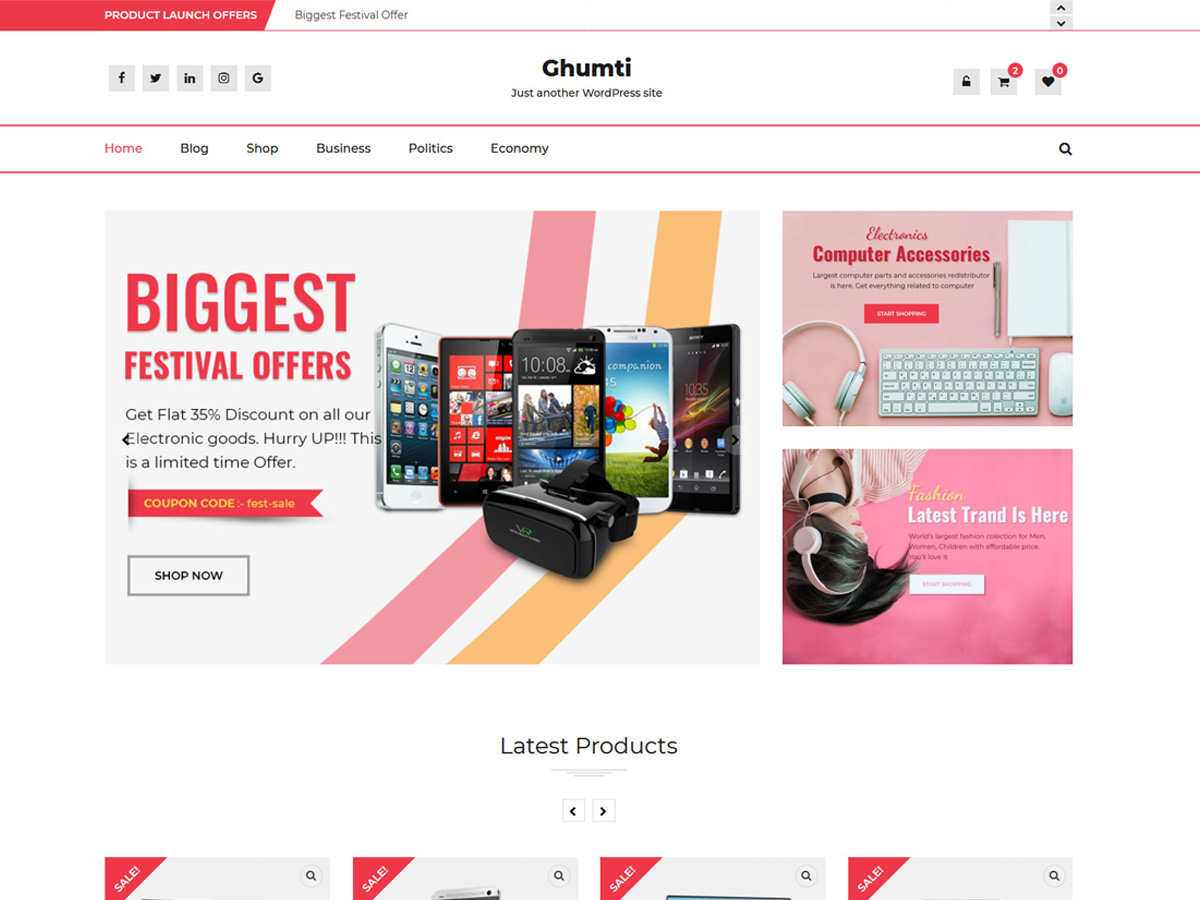 ghumti theme websites examples