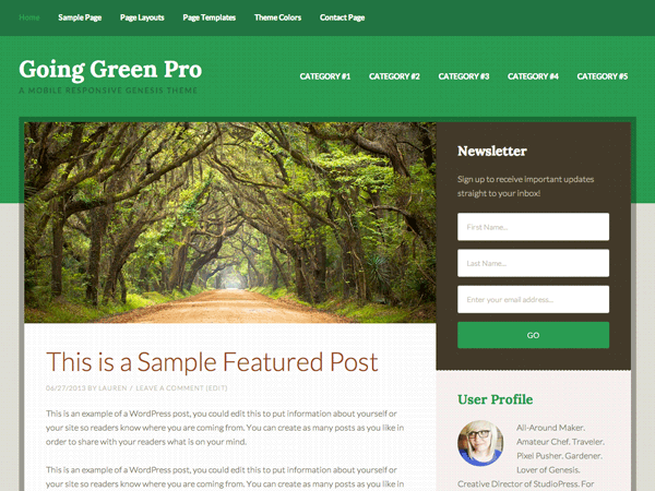 going-green-pro_custom theme websites examples