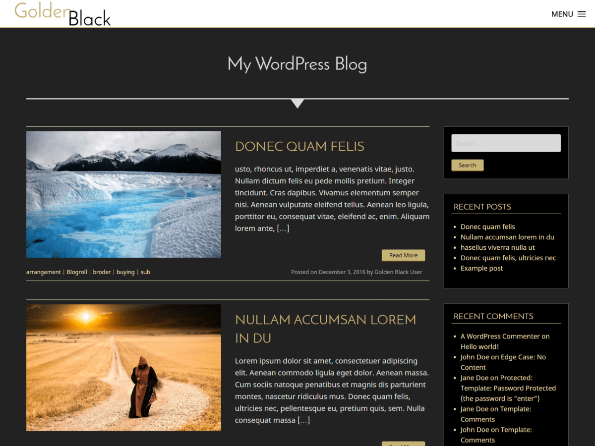 Golden Black website example screenshot