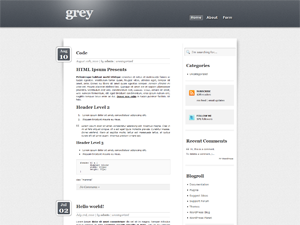 Grey WordPress theme, websites list used Grey theme Grey theme websites examples