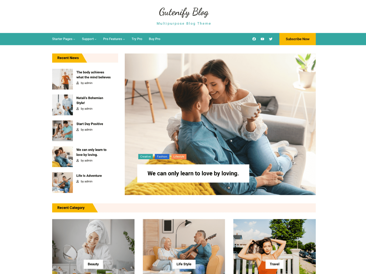 gutenify-blog theme websites examples