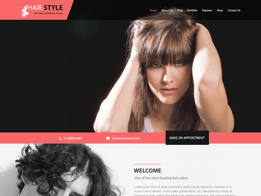 Hairstyle theme websites examples