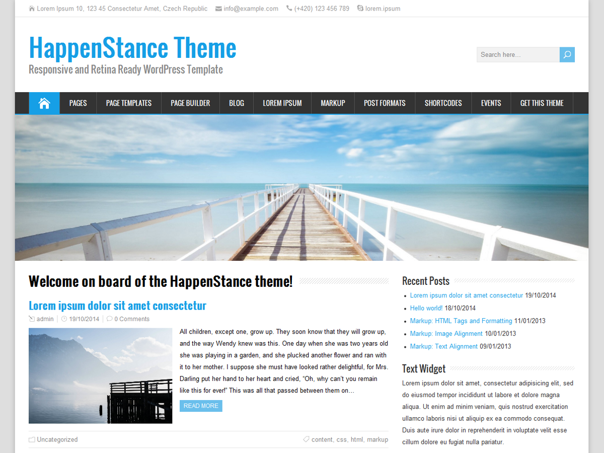 HappenStance website example screenshot