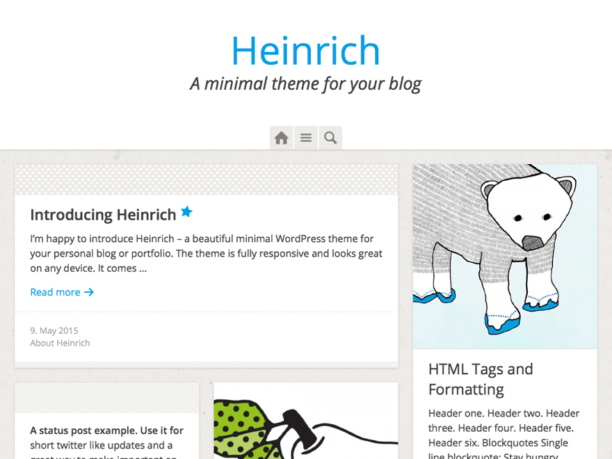 Heinrich theme websites examples