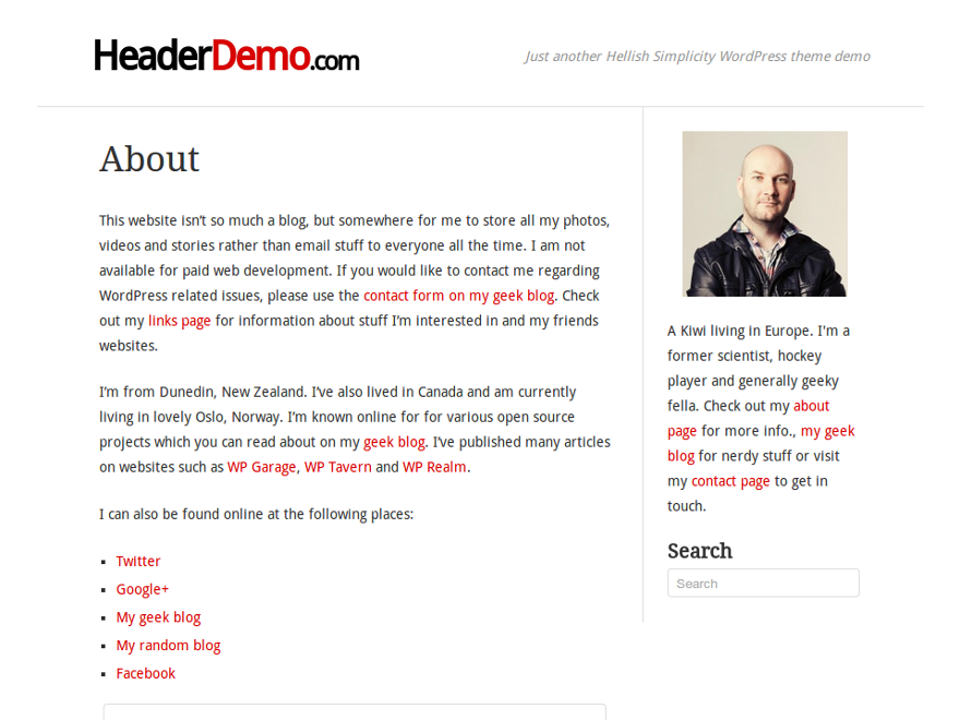 Hellish Simplicity website example screenshot