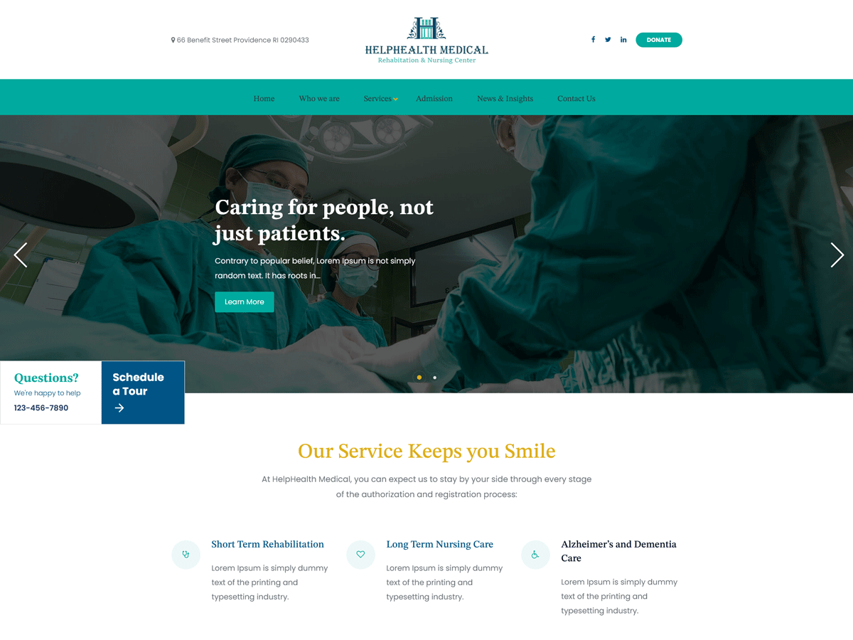 helphealth-medical theme websites examples