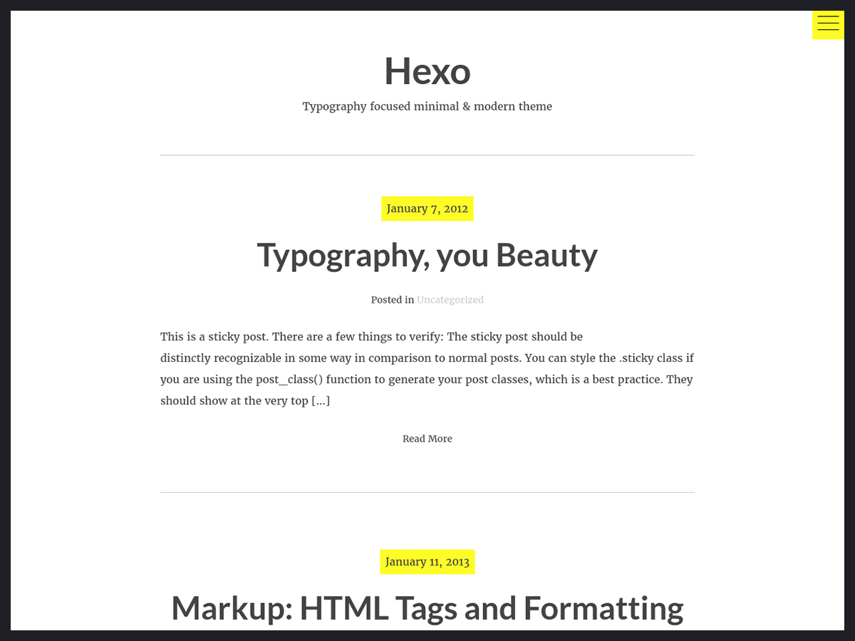 hexo theme websites examples