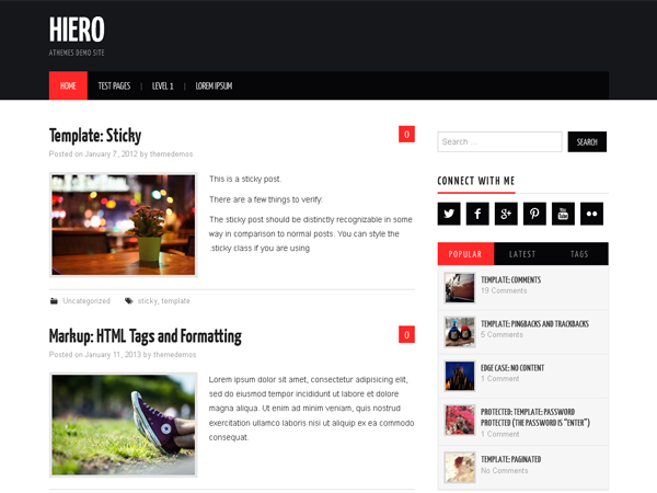 Hiero theme websites examples