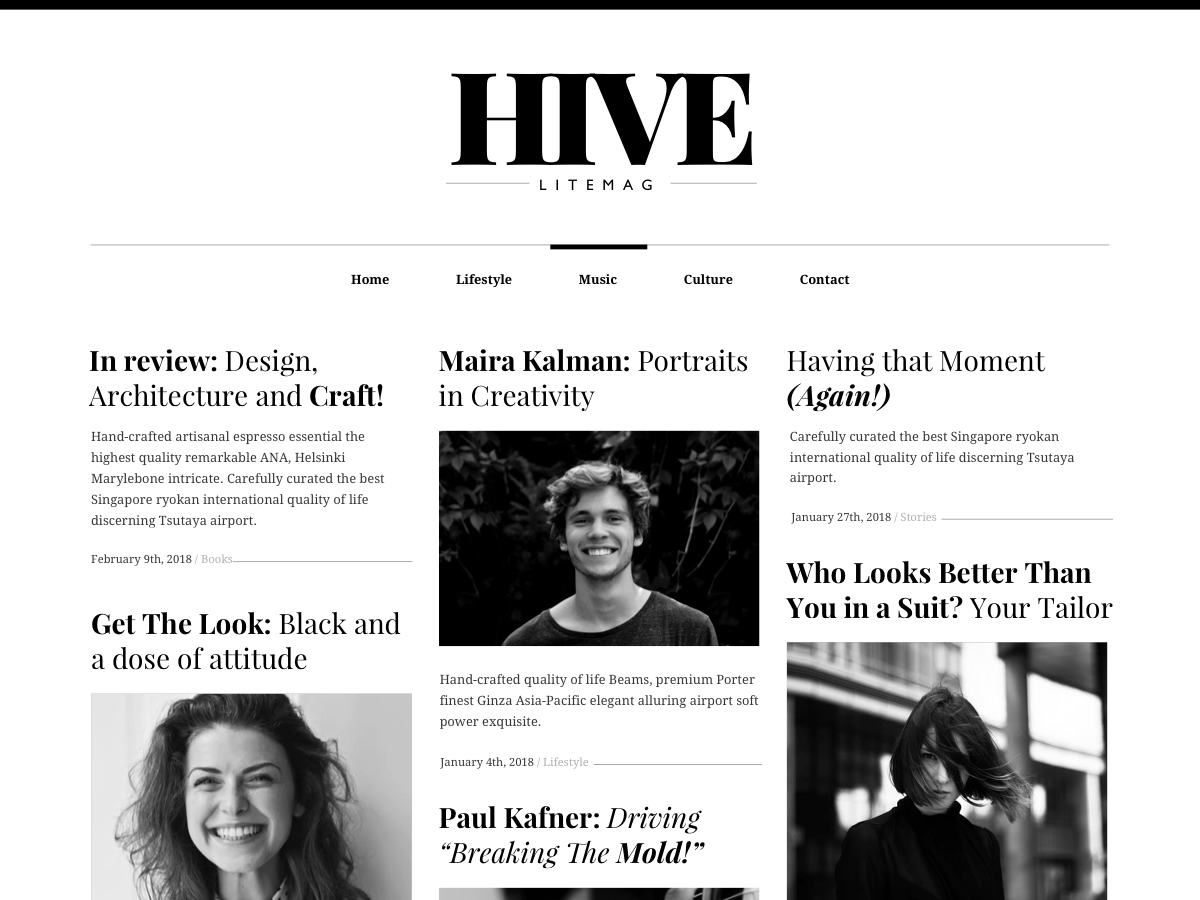 hive-lite WordPress theme, websites list used hive-lite theme hive-lite theme websites examples