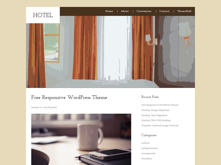 Hotel website example screenshot