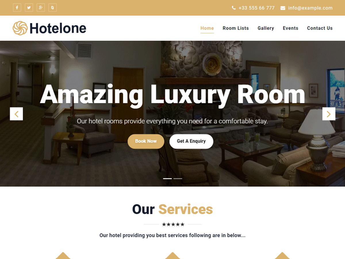 hotelone theme websites examples