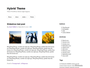Hybrid theme websites examples