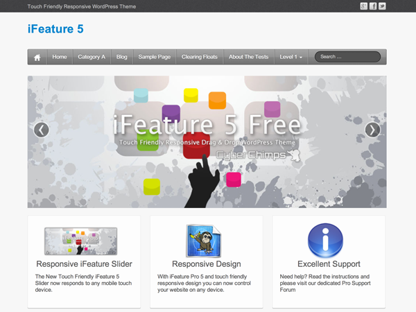 ifeature-child theme websites examples
