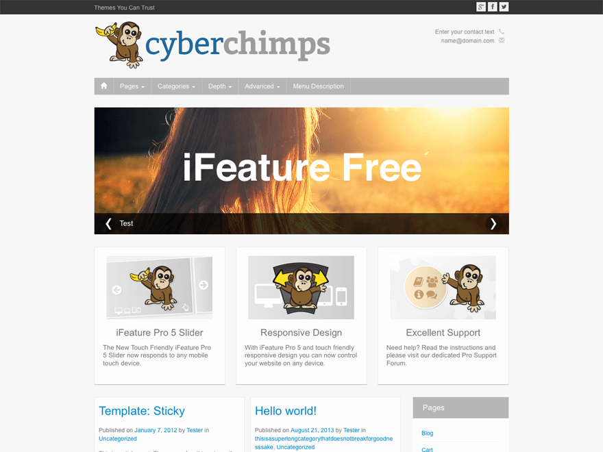 iFeature theme websites examples