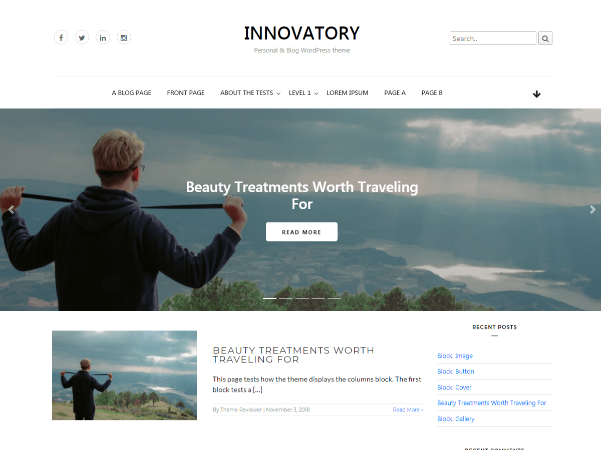 innovatory theme websites examples