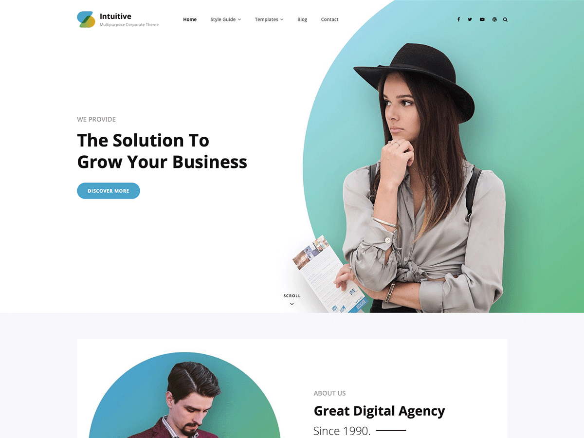 intuitive WordPress theme, websites list used intuitive theme intuitive theme websites examples