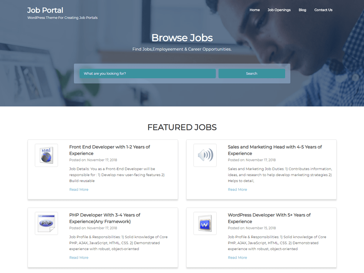 job-portal theme websites examples