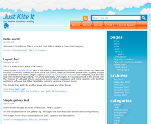 Just Kite It theme websites examples