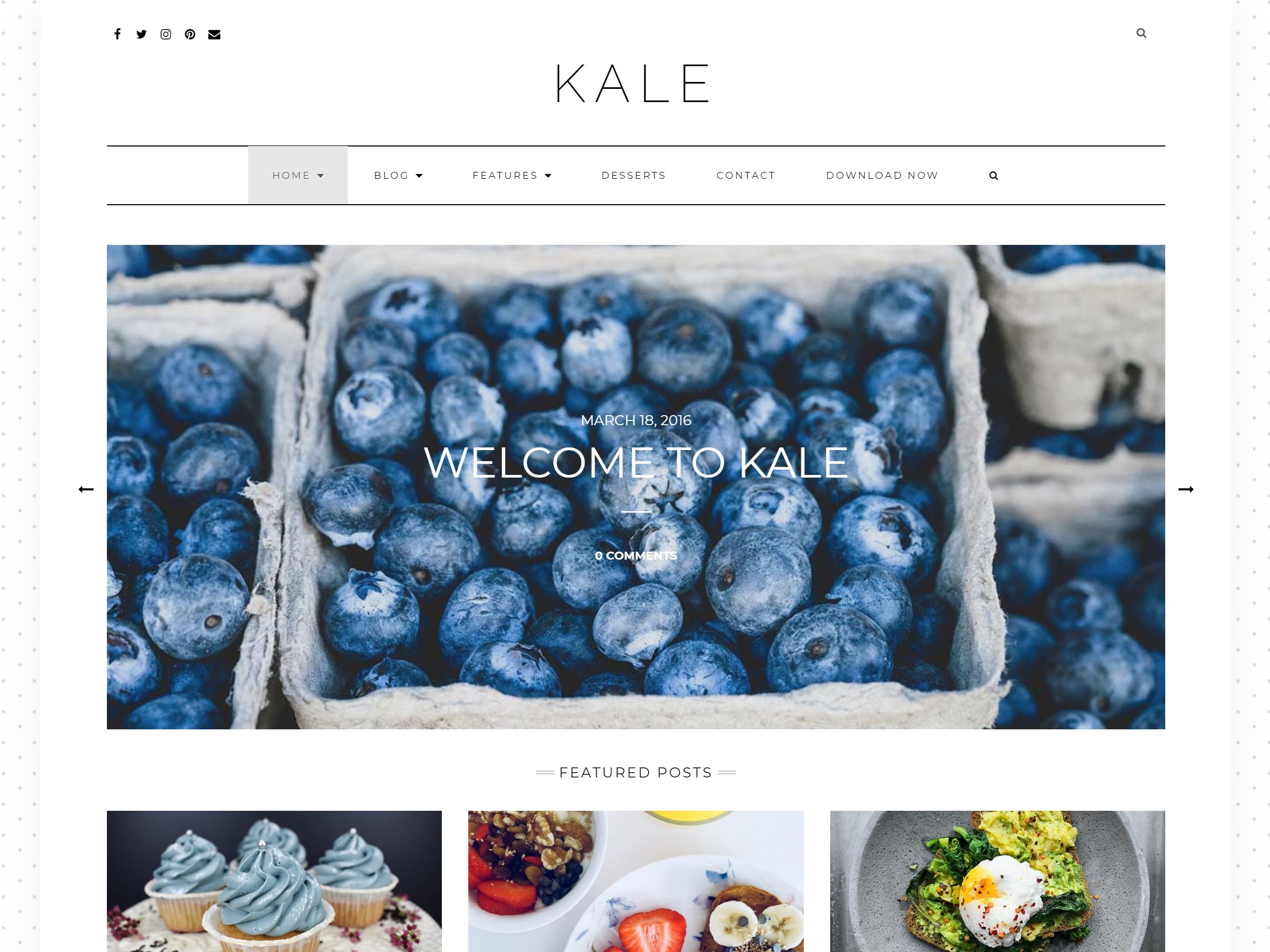 Kale website example screenshot