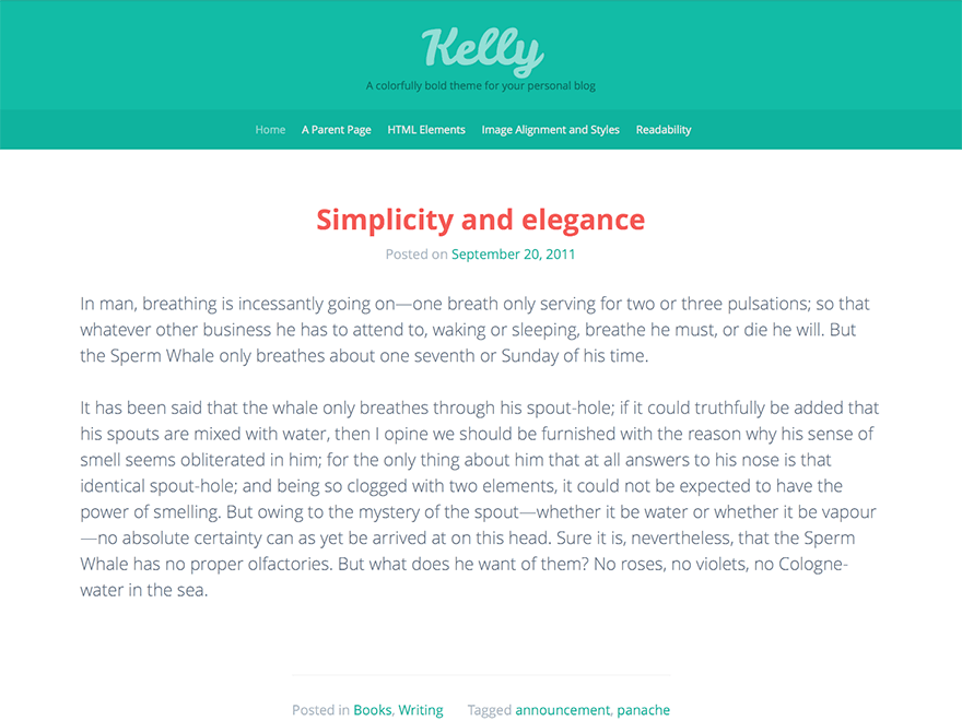 Kelly website example screenshot