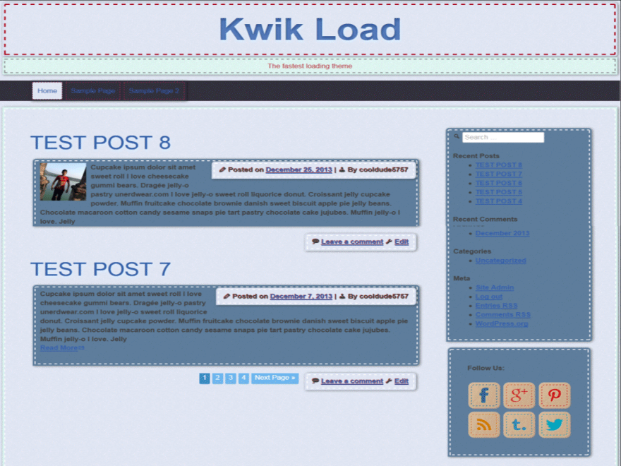 KwikLoad theme websites examples