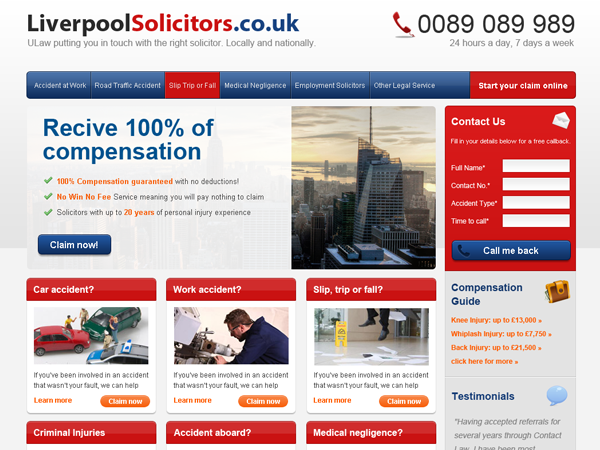 Lawyer website example screenshot