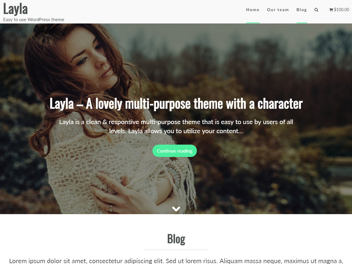 Layla website example screenshot