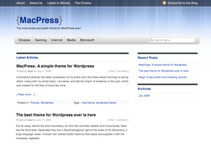 MacPress theme websites examples