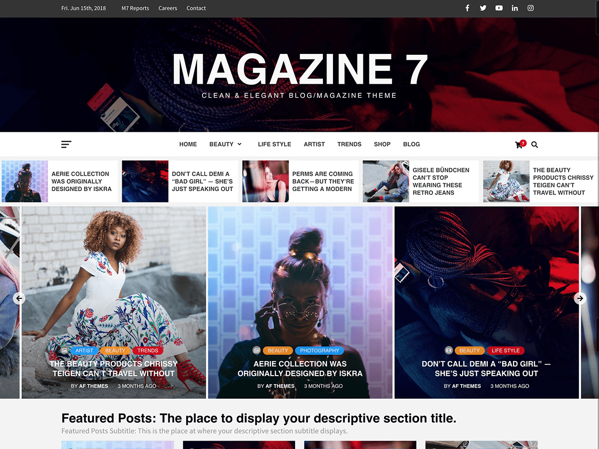 Magazine 7 website example screenshot