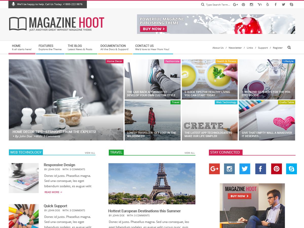 Magazine Hoot website example screenshot