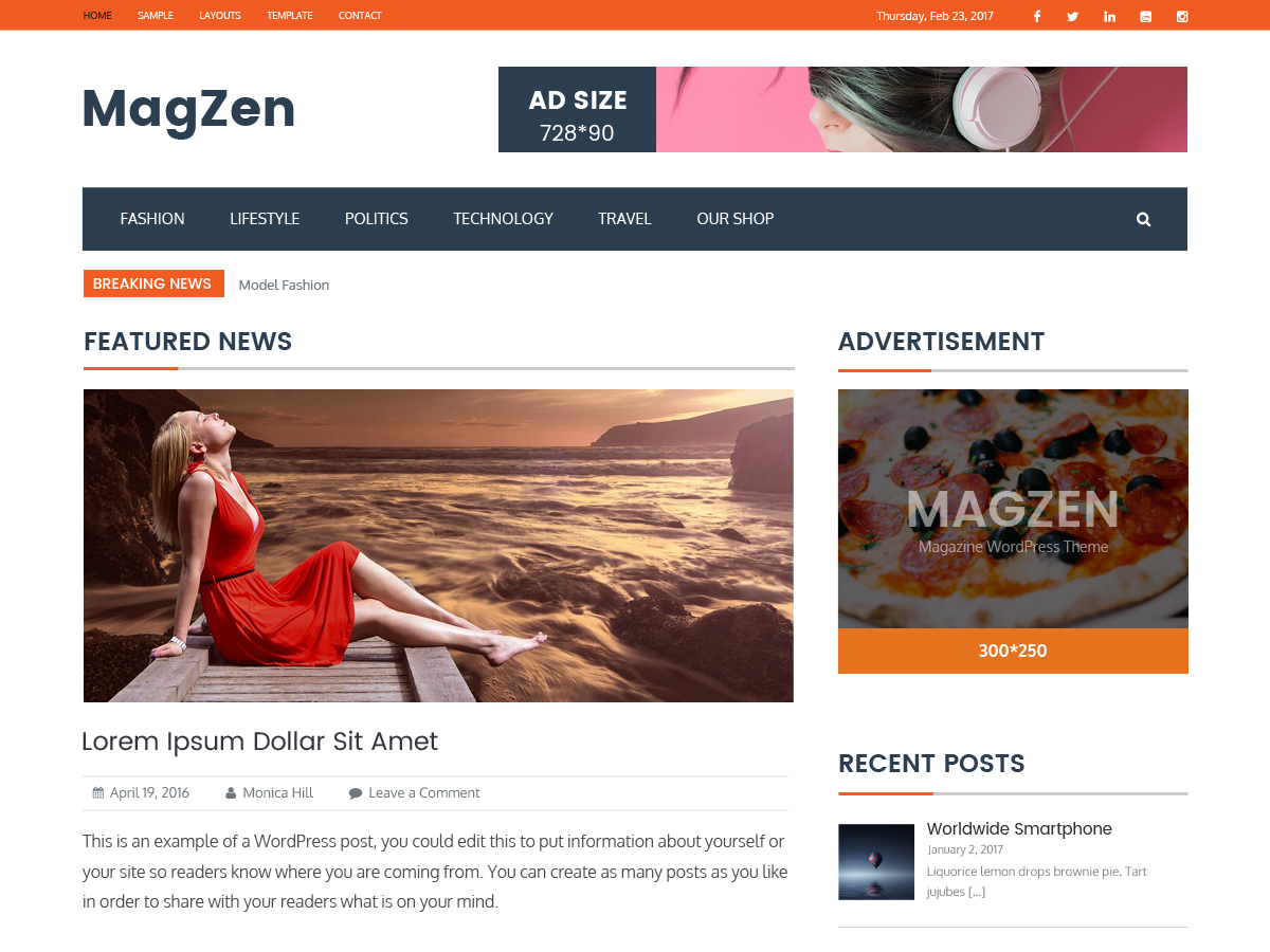 magzen theme websites examples