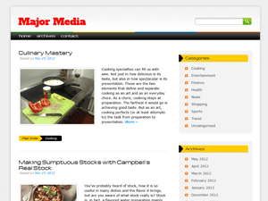 Major Media website example screenshot