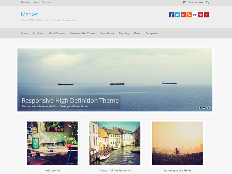Market website example screenshot