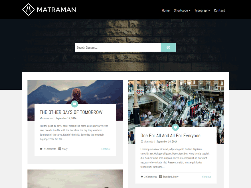 Matraman Lite theme websites examples