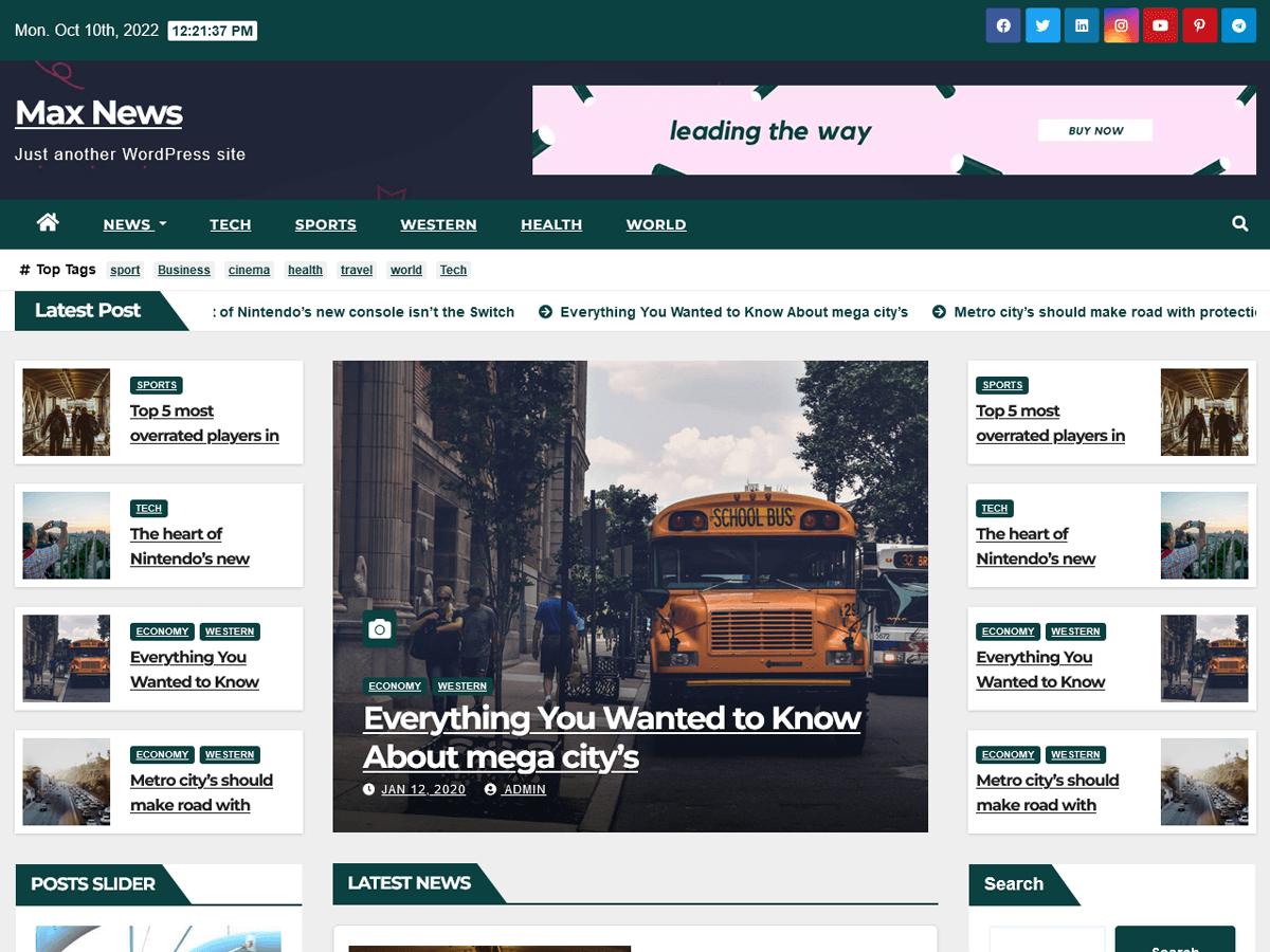 max-news WordPress theme, websites list used max-news theme max-news theme websites examples