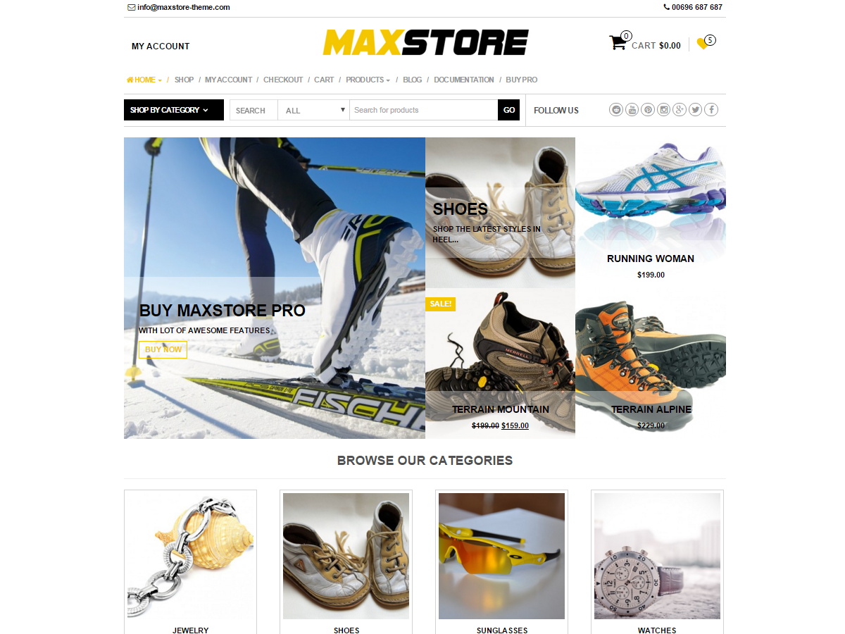 MaxStore website example screenshot