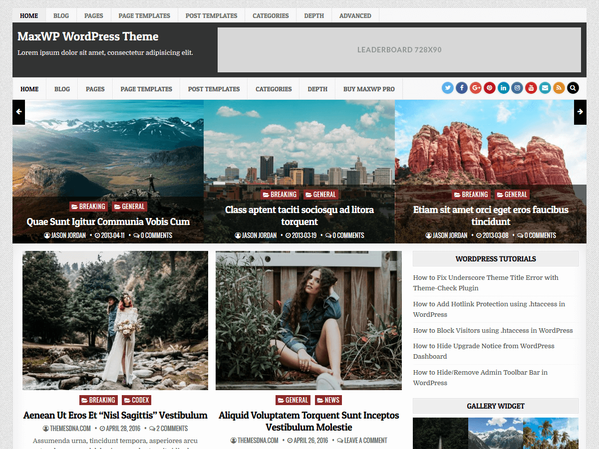 maxwp theme websites examples
