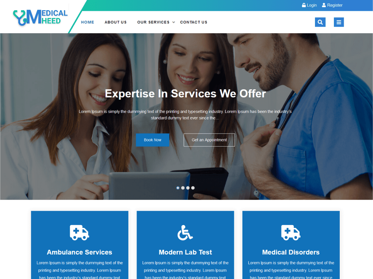 medical-heed theme websites examples