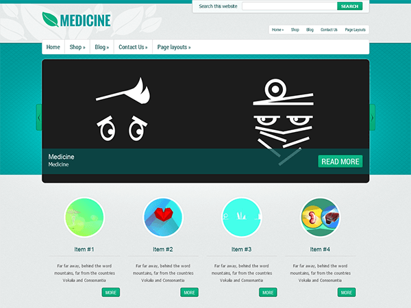 Medicine website example screenshot
