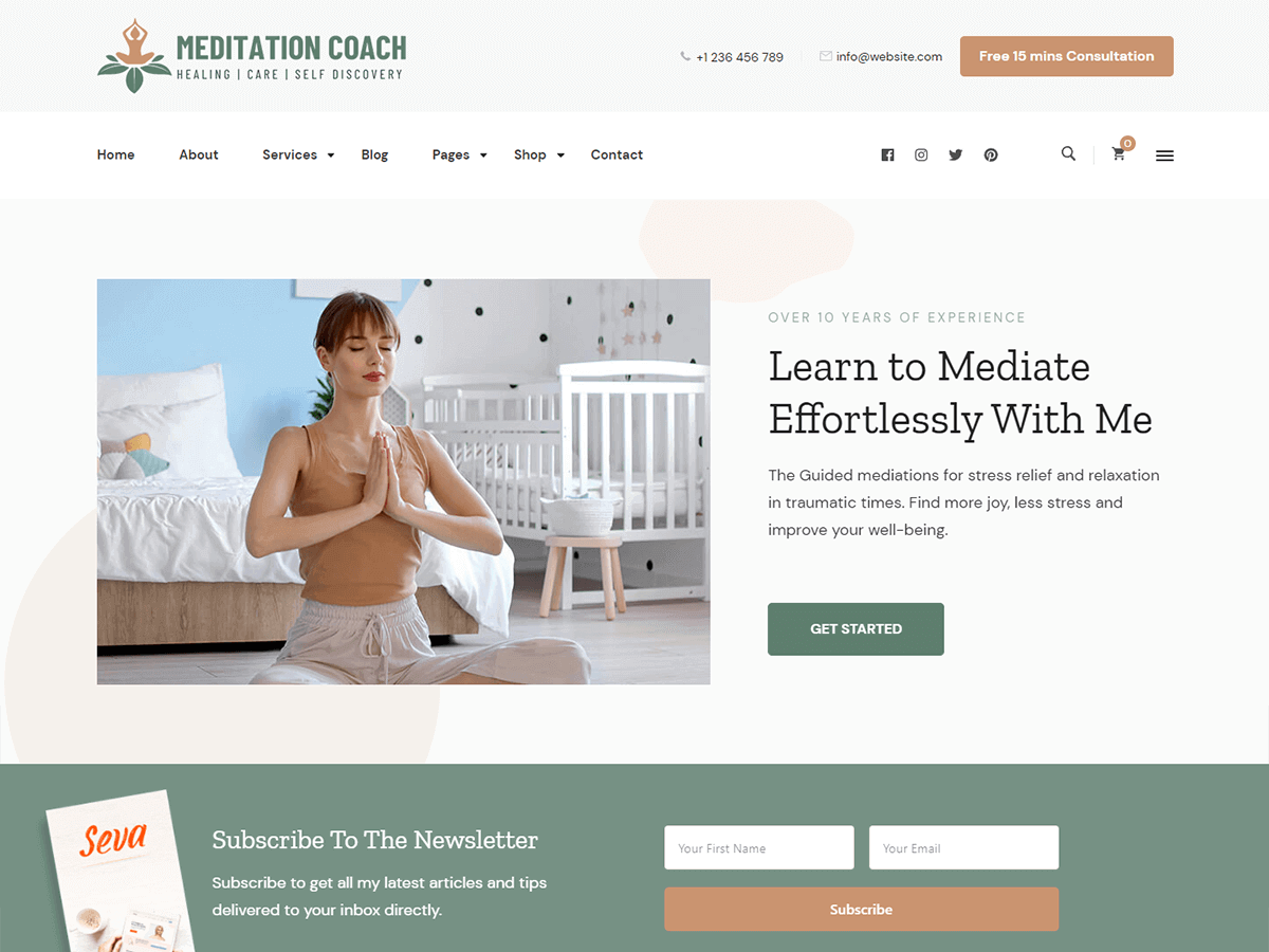 meditation-coach theme websites examples