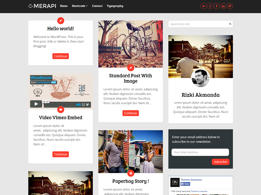merapi theme websites examples
