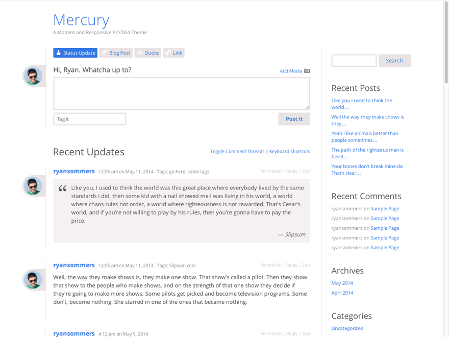 Mercury website example screenshot