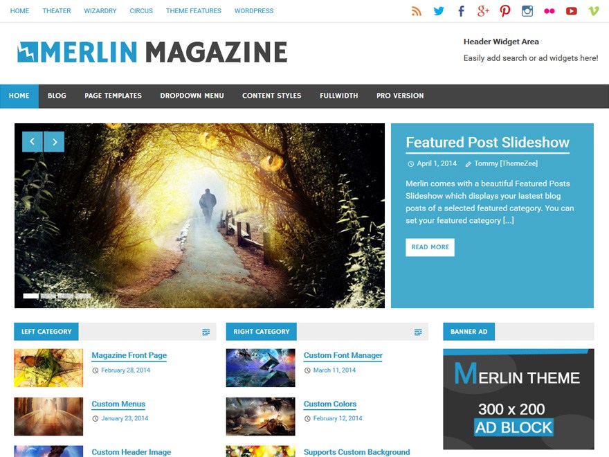 Merlin website example screenshot