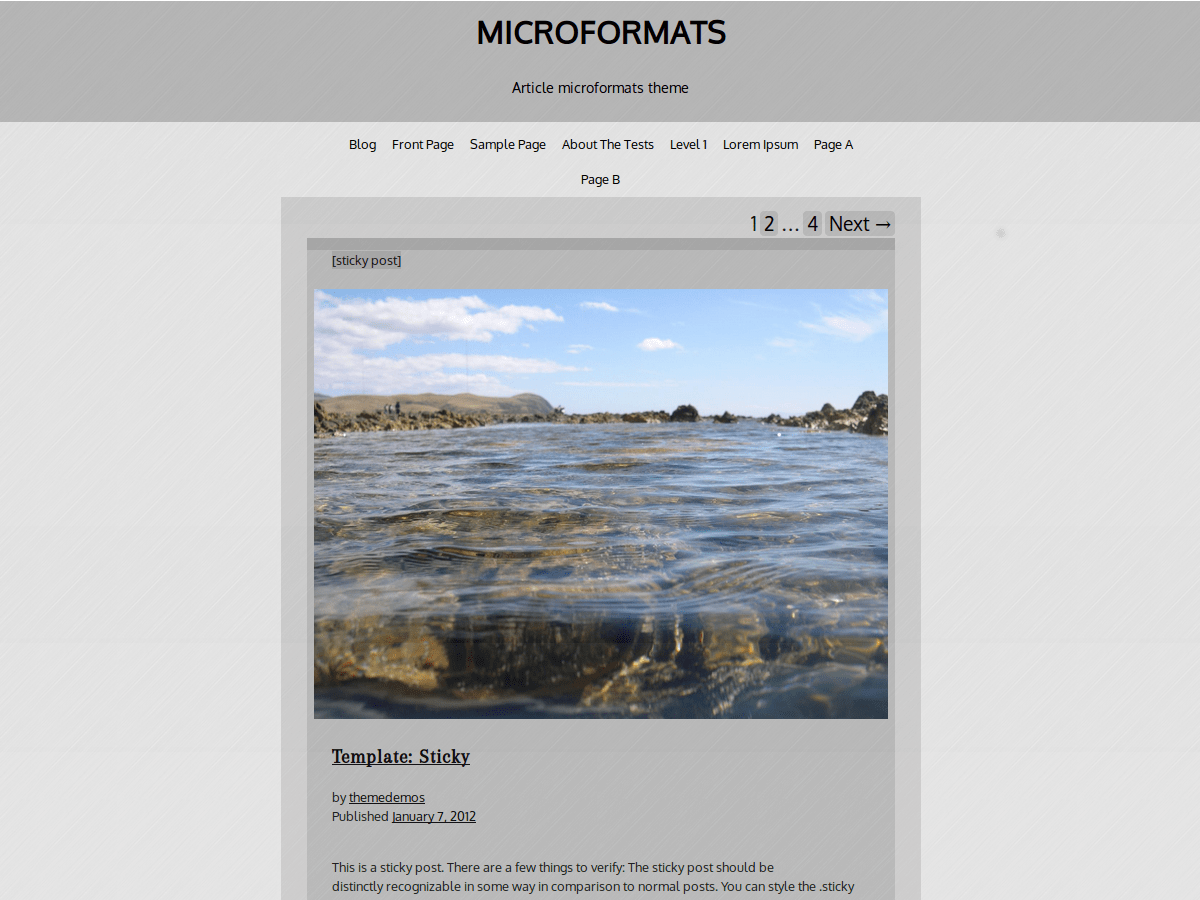 microformats theme websites examples