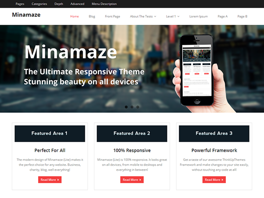 Minamaze website example screenshot