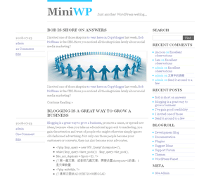 MiniWP theme websites examples