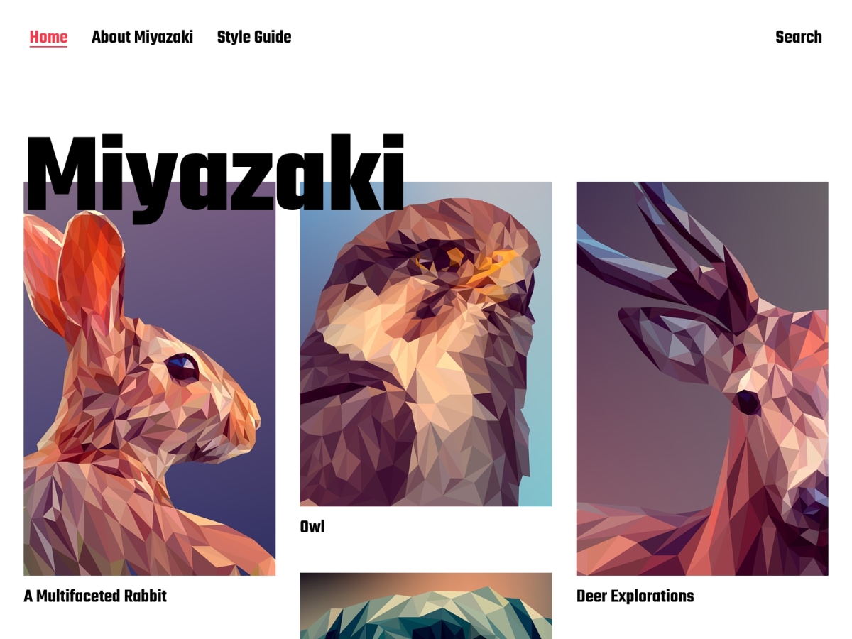 Miyazaki website example screenshot