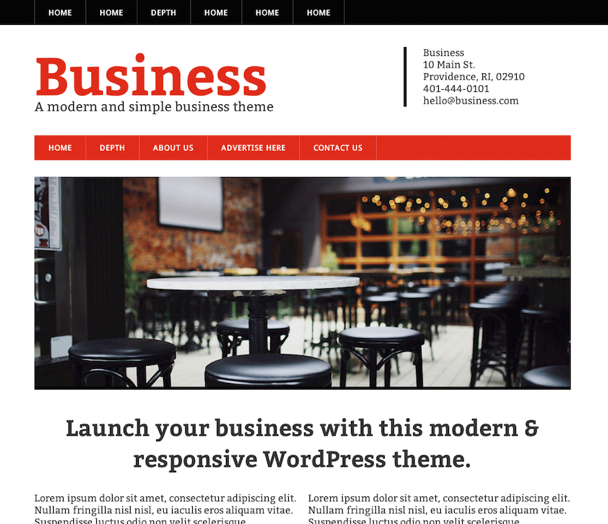 Modern Business website example screenshot