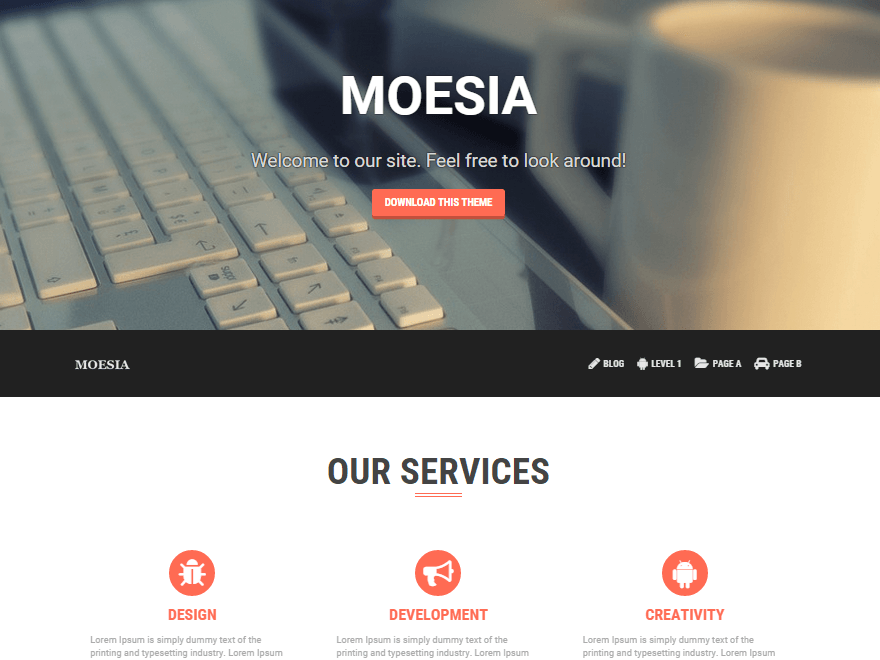 Moesia website example screenshot