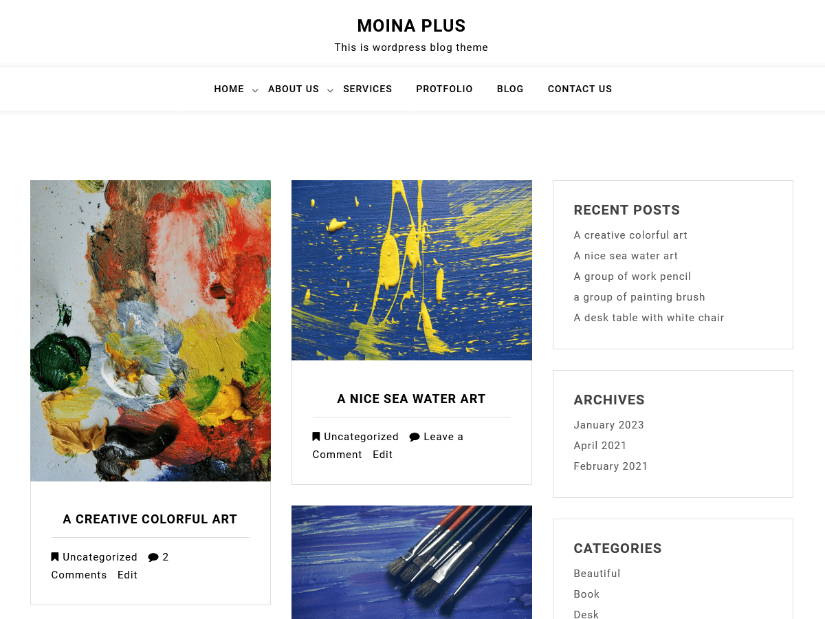 moina-plus theme websites examples